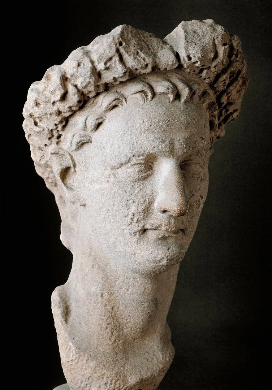 Marmorkopf des römischen Kaisers Domitian (Titus Flavius Domitian) von Roman