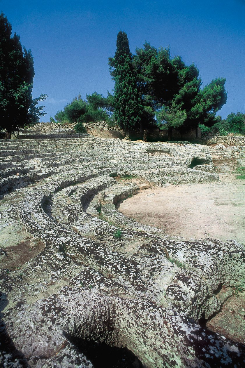 Römische Überreste von Pollentia, Detail des Amphitheaters, Alcudia, Mallorca, Spanien von Roman