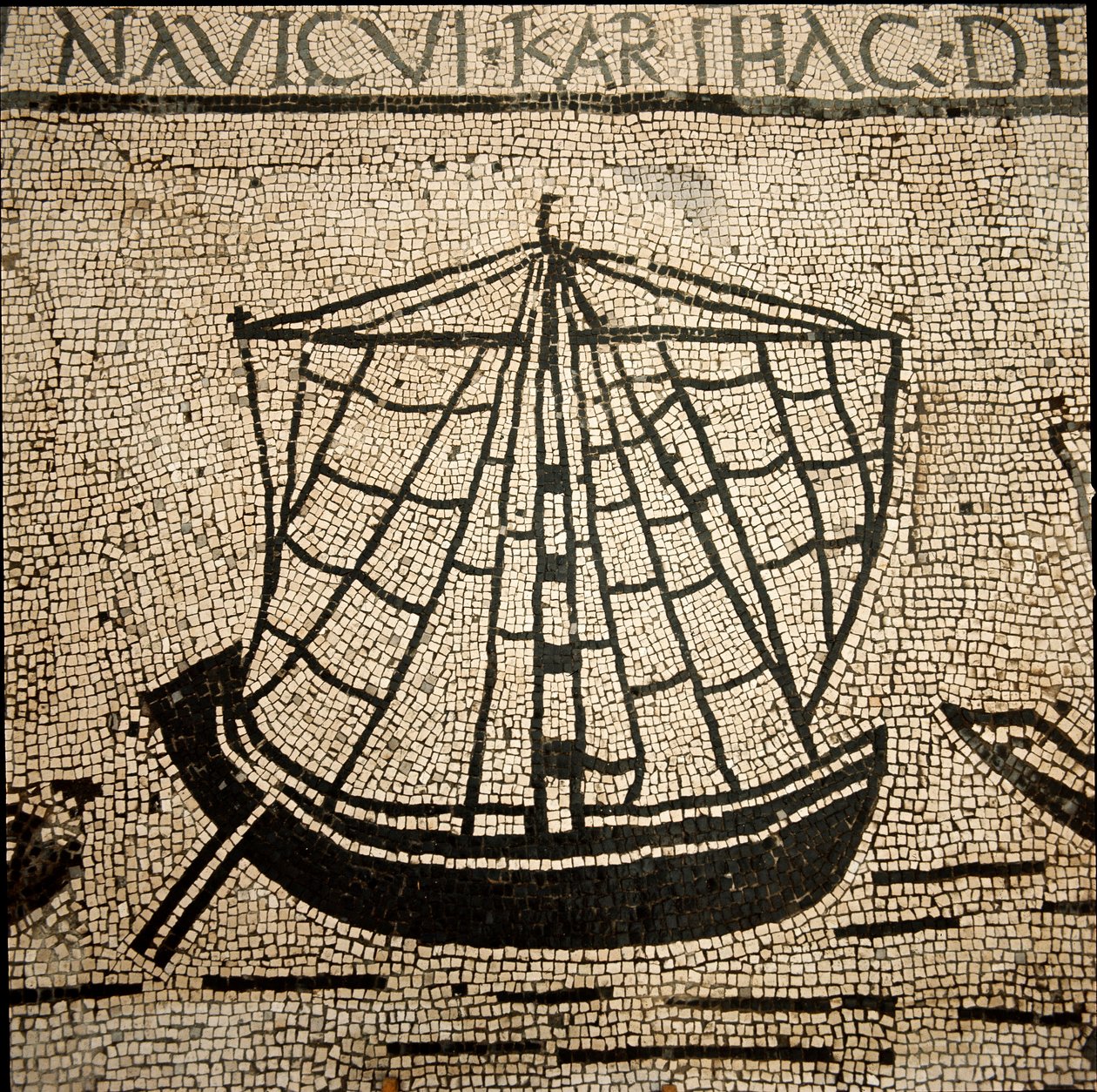 Römische Kunst: Frachtschiff. Mosaik des 3. Jahrhunderts n. Chr. Ostia, Piazzale delle Corporazioni, Italien von Roman