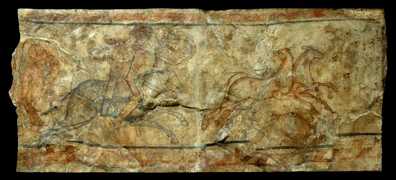 Römische Kunst: Wandgemälde eines Bogenschützen, der die Primel jagt. Aus der Stätte von Doura Europos in Syrien (27 v. Chr.-476 n. Chr.) von Roman