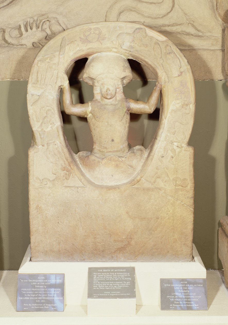 Die Geburt des Mithras aus dem Mithräum in Housesteads von Roman