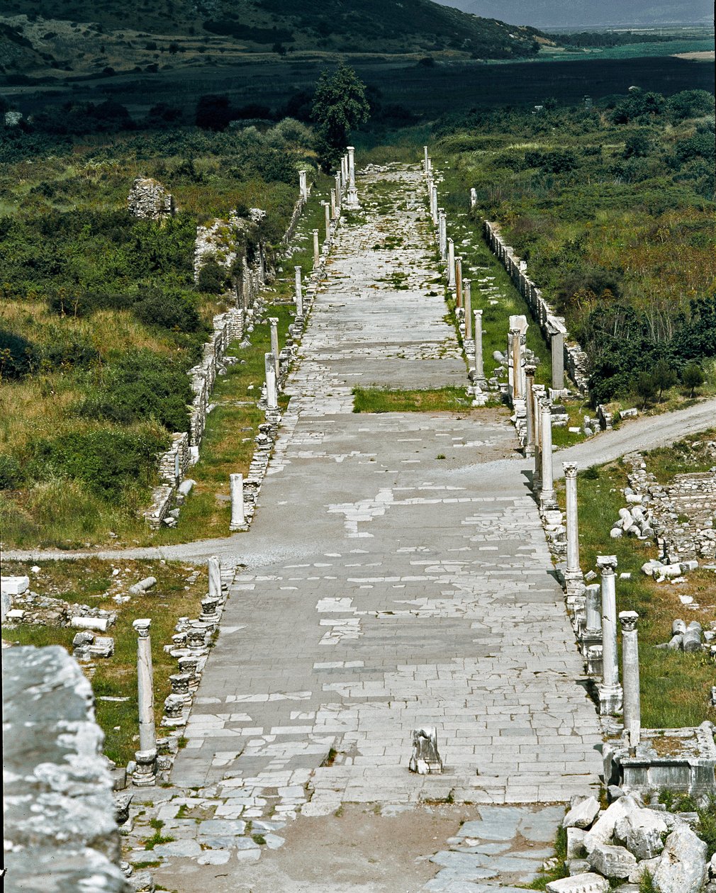 Ansicht des Hafenwegs (oder Arkadischen Wegs), der den Hafen mit dem Theater verbindet, 2. Jahrhundert von Roman