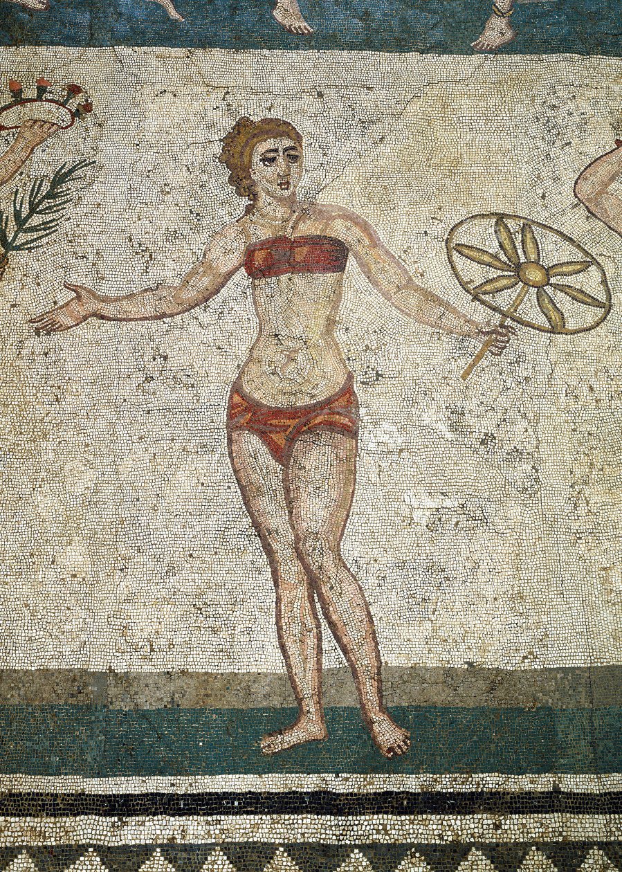 Junger Römer bei körperlichen Übungen (Detail eines Mosaiks) von Roman