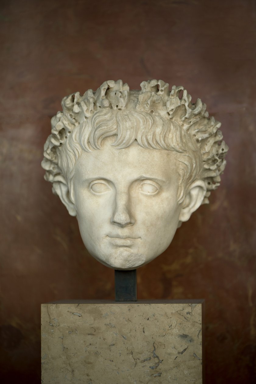 Kopf des Kaisers Augustus (63 v. Chr. - 14 n. Chr.) Marmor von Roman Roman