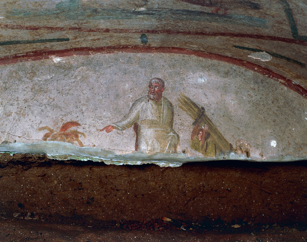 Dekoratives Fresko, Katakomben von Priscilla, Rom (Unesco-Welterbeliste) von Roman Roman