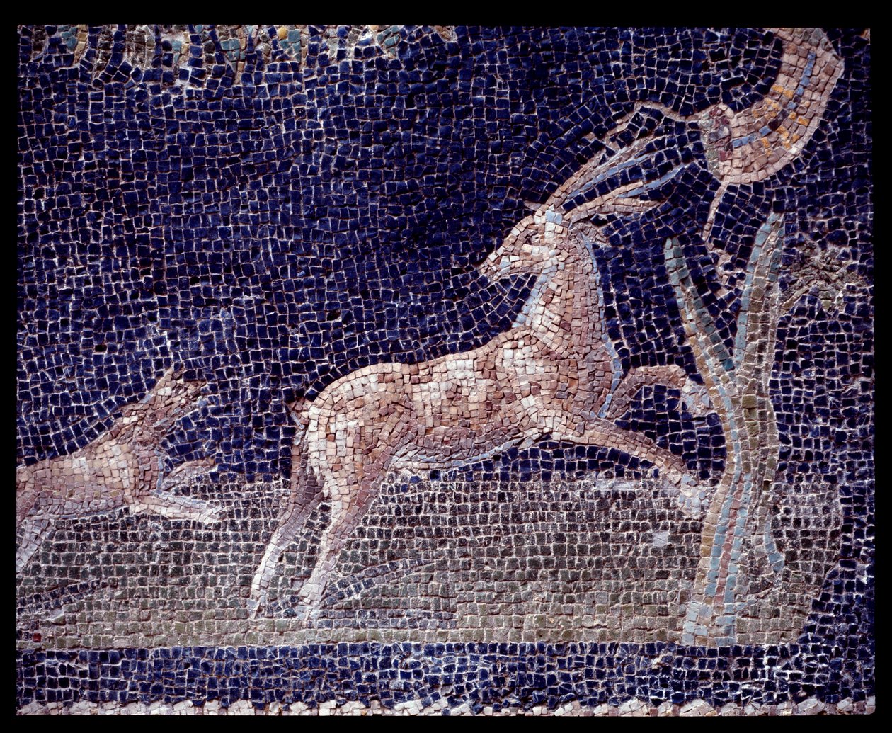 Detail der Wandmosaiken des Nymphäums der Casa di Nettuno e Anfitrite von Roman Roman