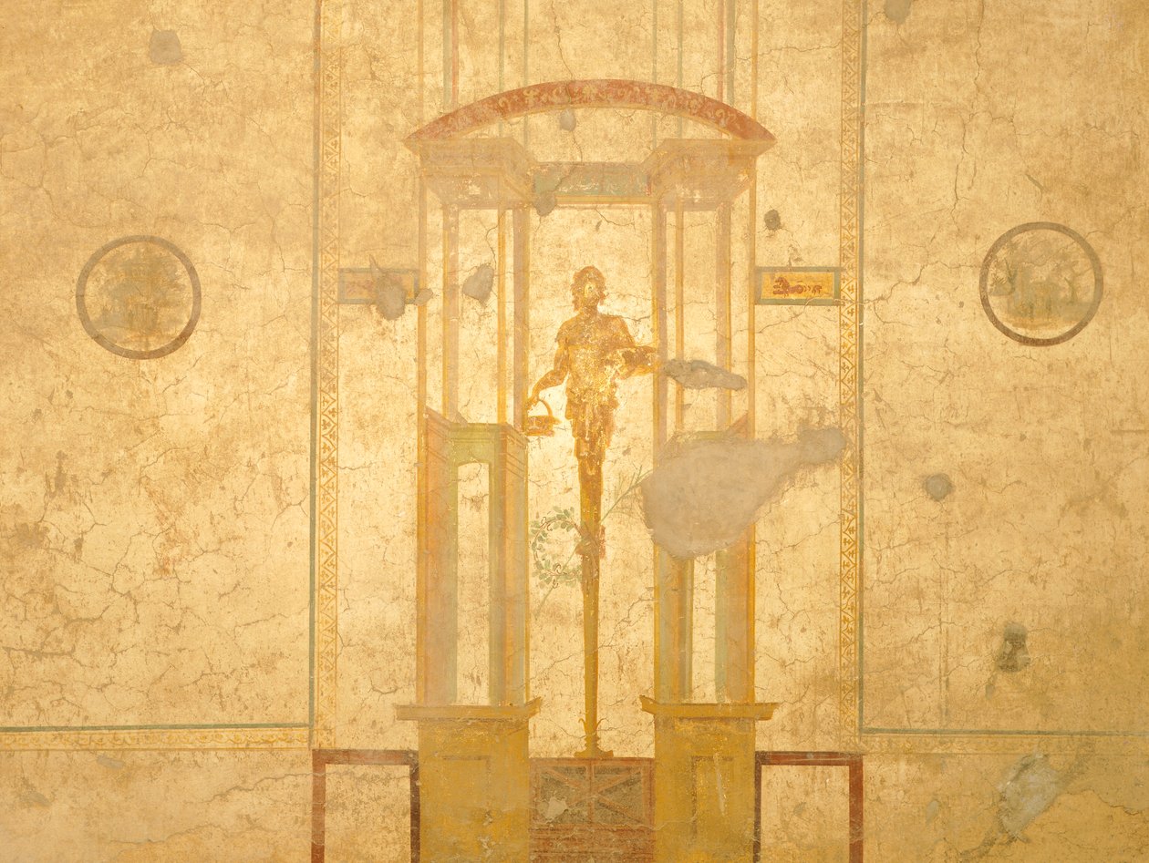 Fresko mit Karyatide, aus dem Haus der Liebenden, Pompeji, Kampanien, römische Zivilisation von Roman Roman