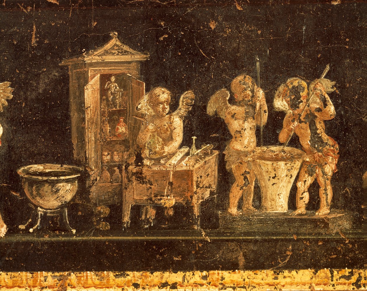 Fresko aus dem Haus der Vetti, Pompeji, Kampanien, Römische Zivilisation von Roman Roman