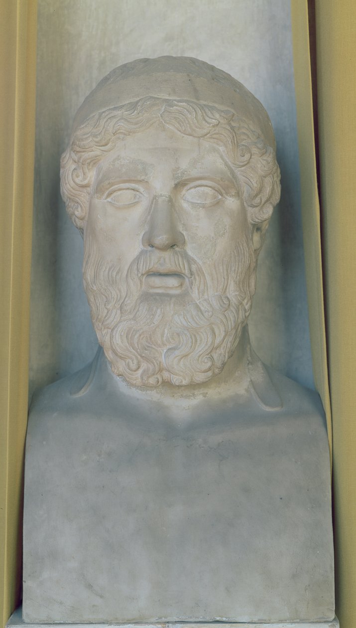 Hermetische Büste von Anacreon (Marmor) von Roman Roman