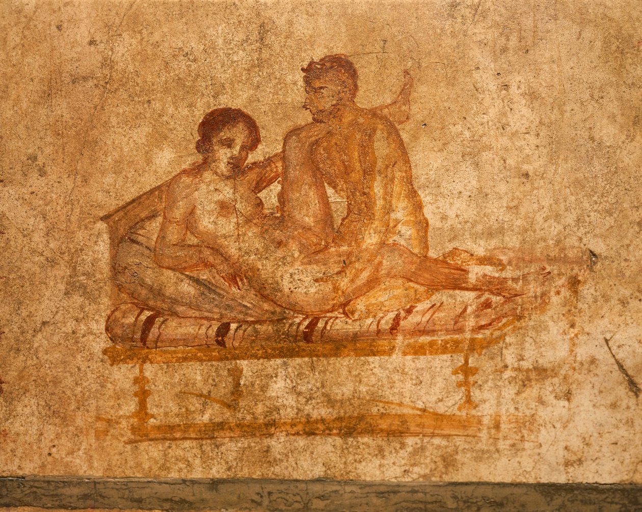 Italien, Region Kampanien, Provinz Neapel, Pompeji, Haus der Vettii, Erotisches Fresko von Roman Roman