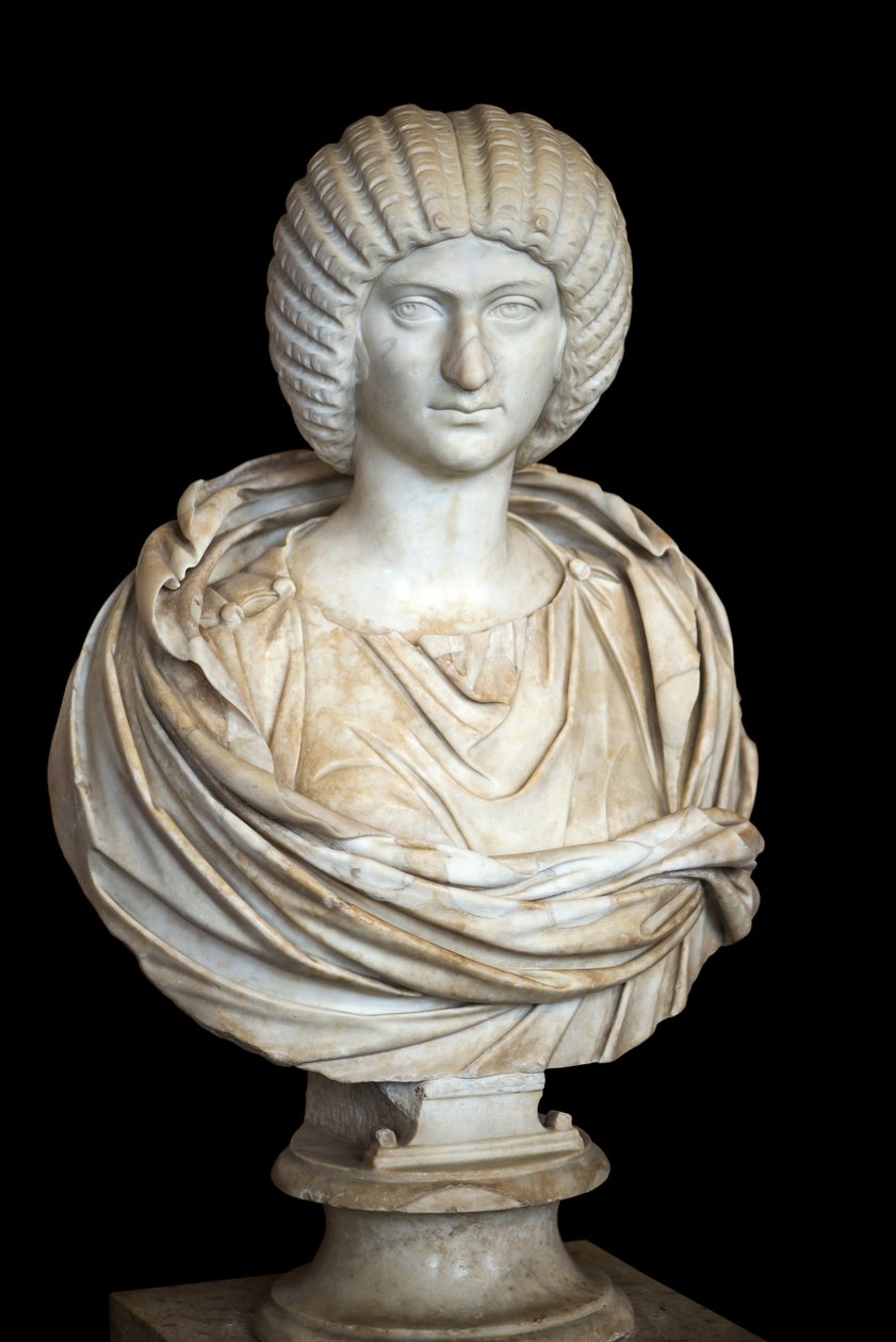 Julia Domna (ca. 170 - 217 n. Chr.), Marmor, römische Kunst von Roman Roman