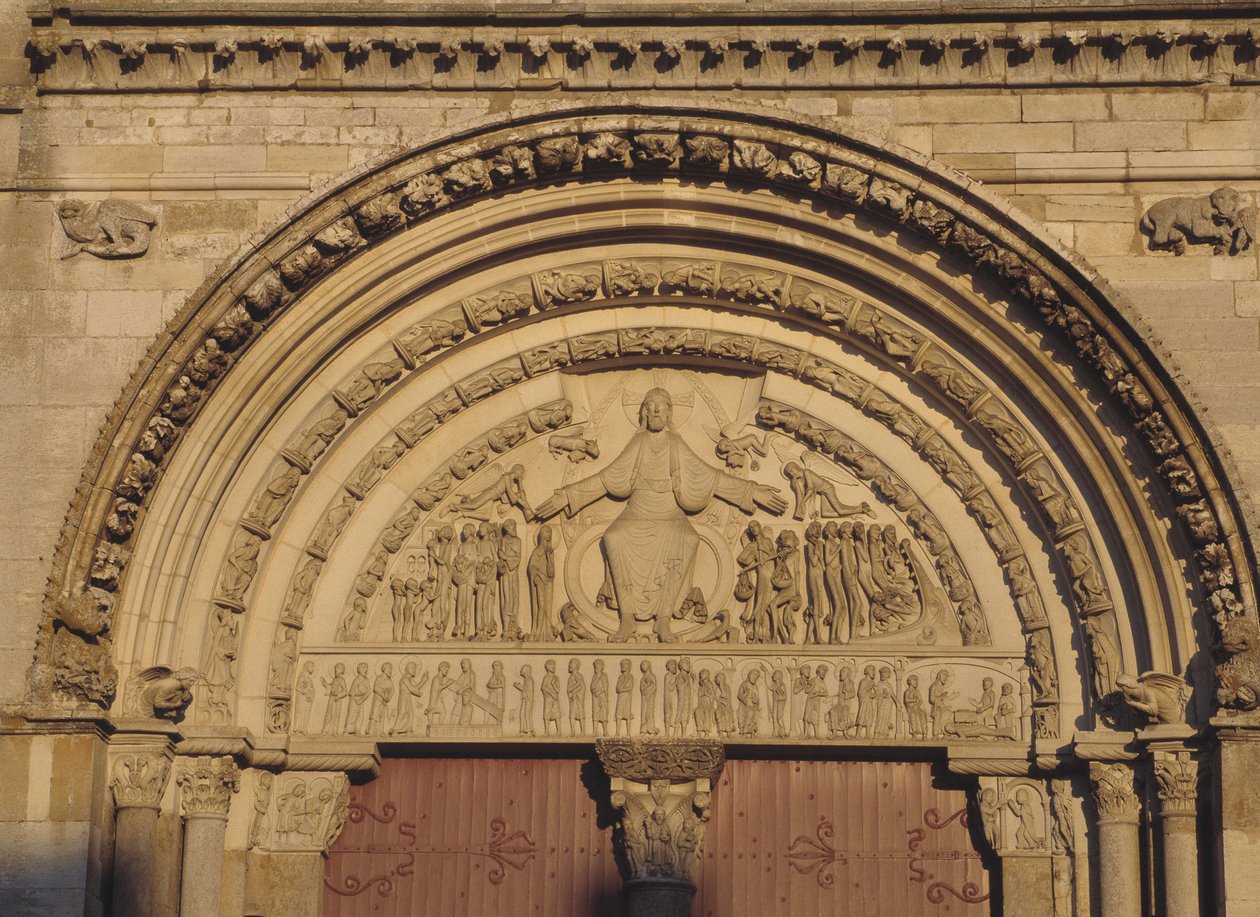 Tympanon der Kathedrale von Vézelay (Yonne 89) von Romanesque