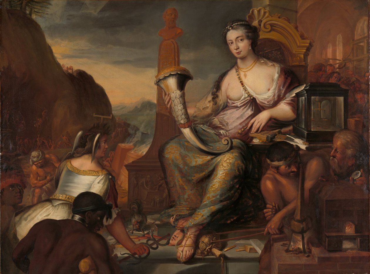 Symbolische Darstellung des Münzwesens von Romeyn de Hooghe