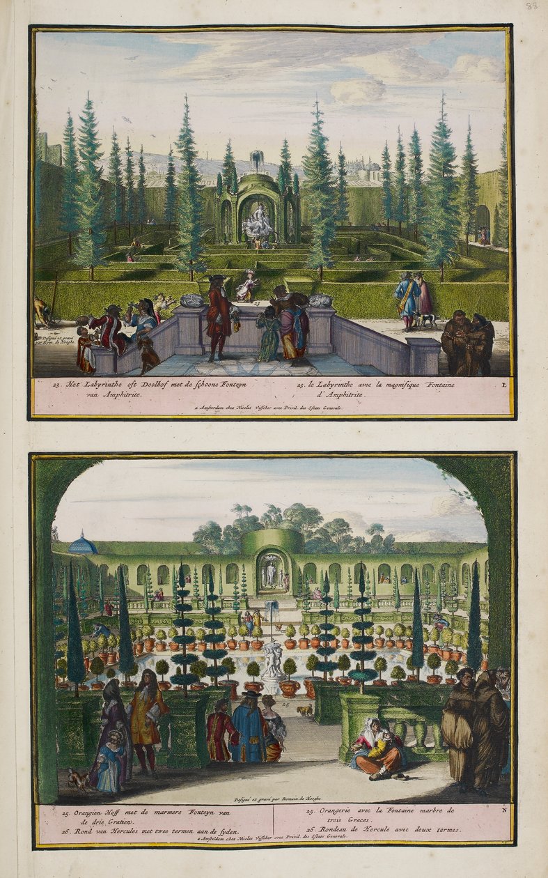 Der Park von Enghien, ca. 1685, Illustration aus 