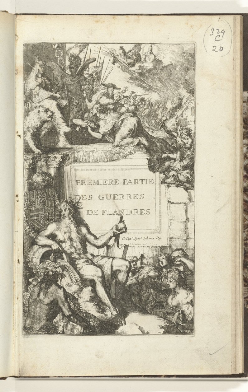 Titelblatt für den ersten Teil von Guerres de Flandres von Romeyn de Hooghe (attributed to)