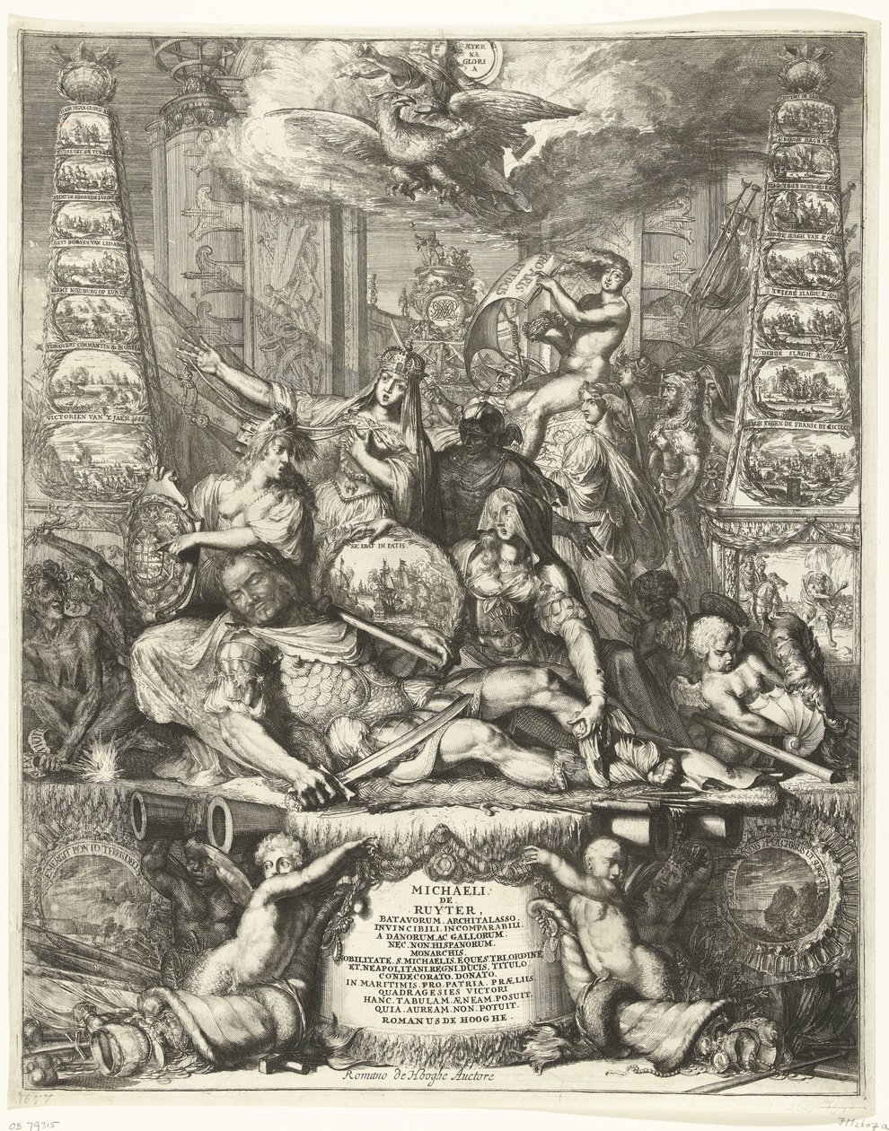 Allegorie auf den Tod von Michiel de Ruyter, 1676 von Romeyn de Hooghe