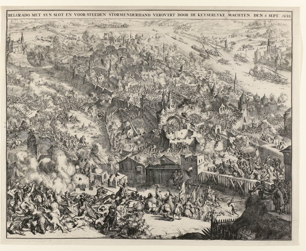 Belgrad im Sturm erobert von Maximilian Emanuel, Kurfürst von Bayern, 6. September 1688 von Romeyn de Hooghe
