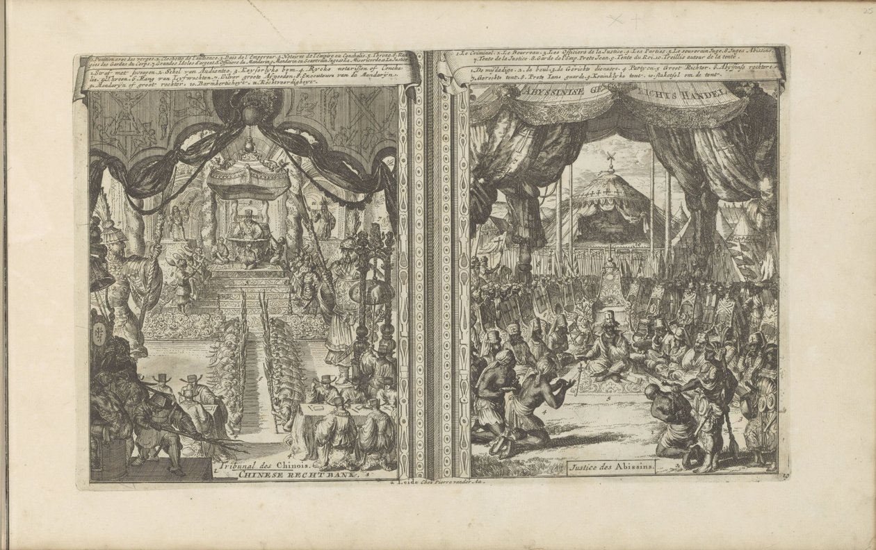Gericht in China und Abessinien von Romeyn de Hooghe