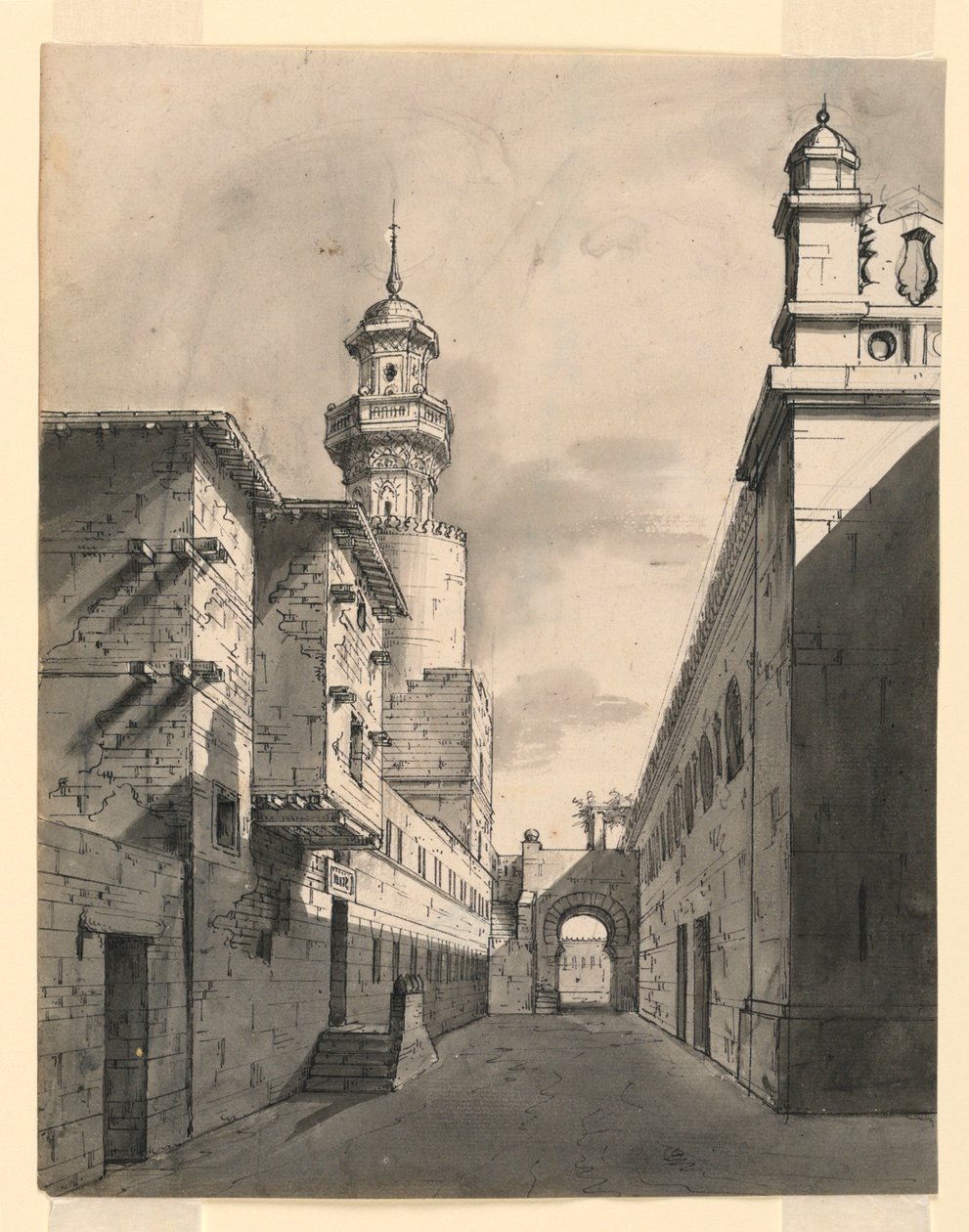 Bühnenbild, orientalische Straße von Romolo Achille Liverani