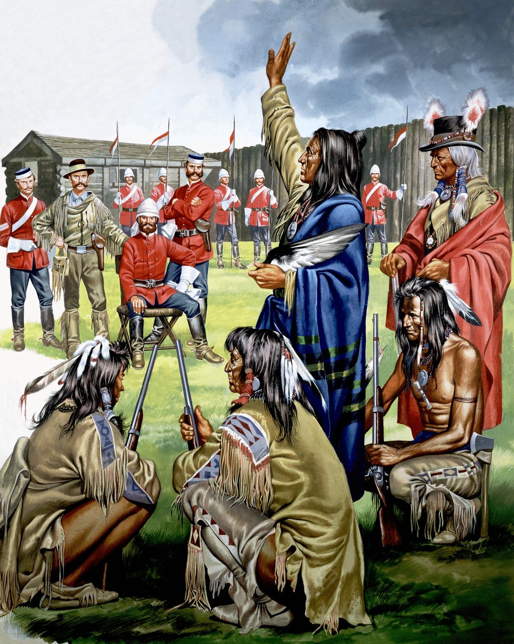 Indianer und amerikanische Soldaten von Ron Embleton