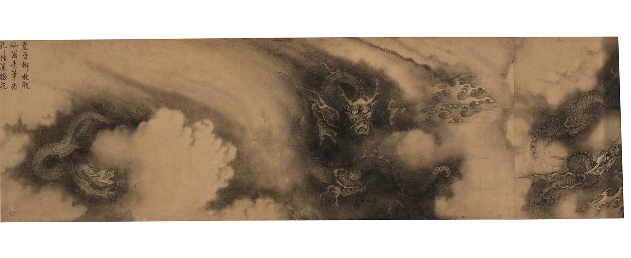 Segment aus Sechs Drachen (Handrolle mit Tinte auf Papier) von Rong Chen