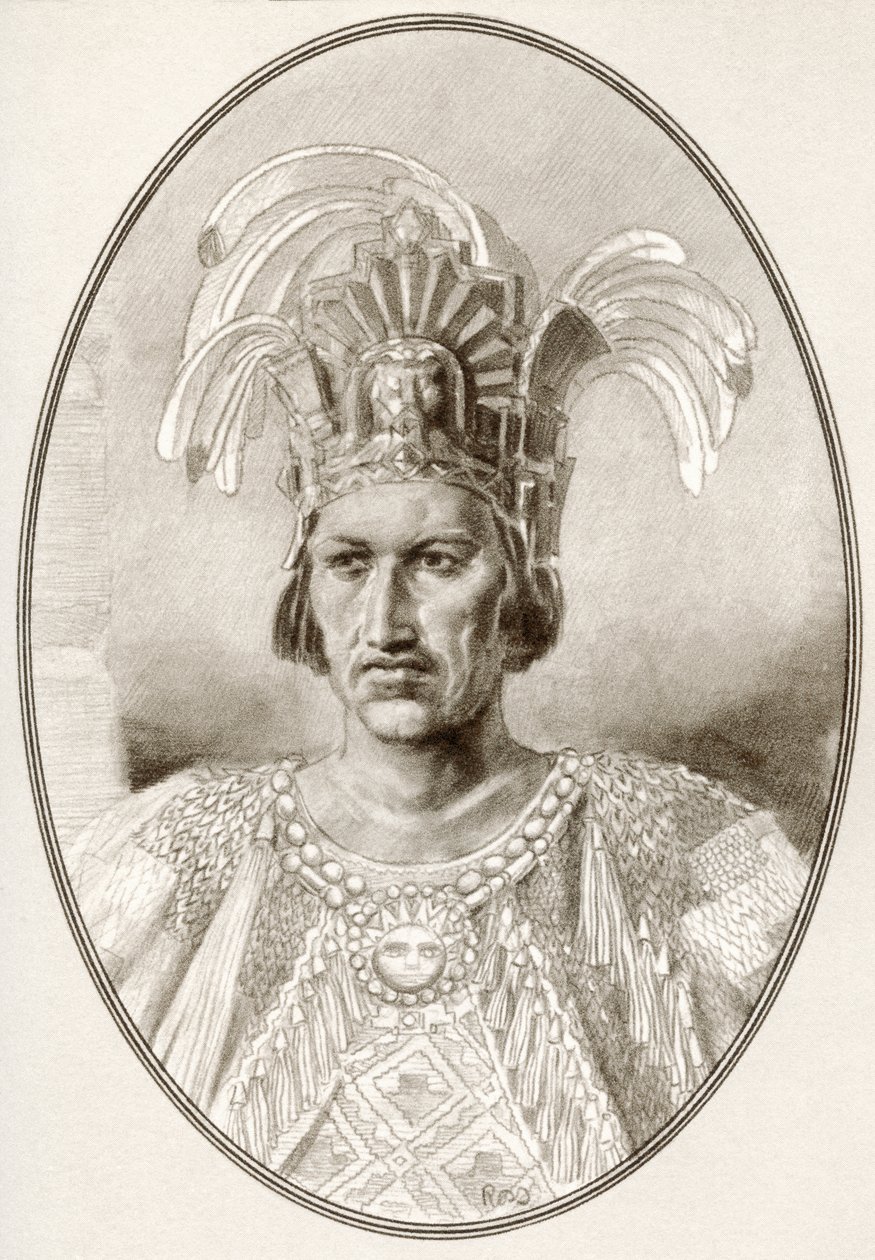 Moctezuma II., aus Living Biographies of Famous Rulers von Ross Gordon