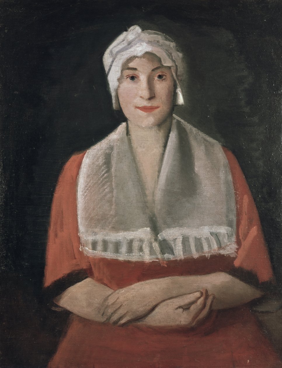 Porträt einer Dame mit weißer Haube von Rudolf Kremlicka
