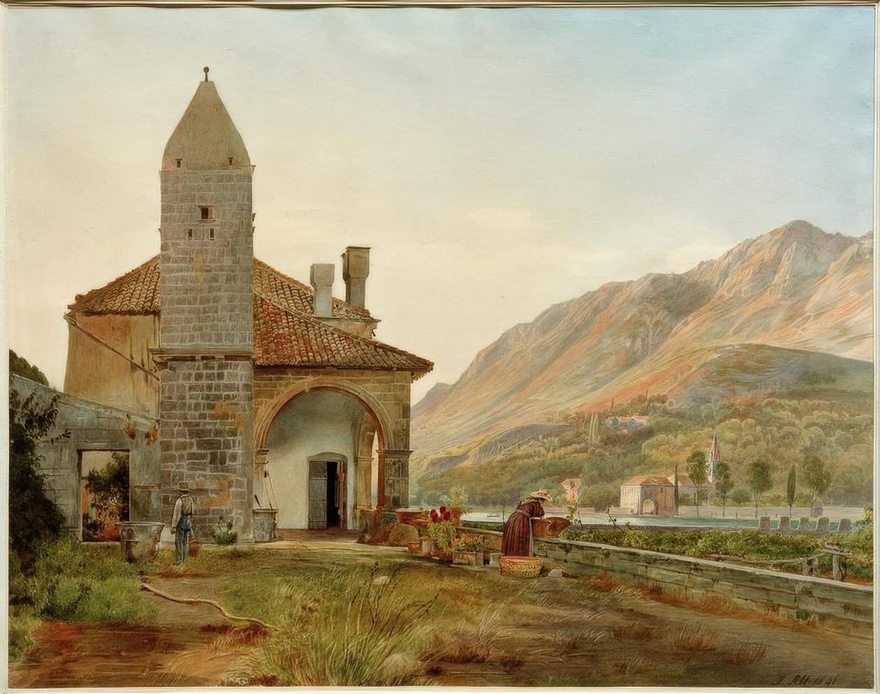 Das Franziskanerkloster im Omblatal bei Ragusa von Rudolf von Alt