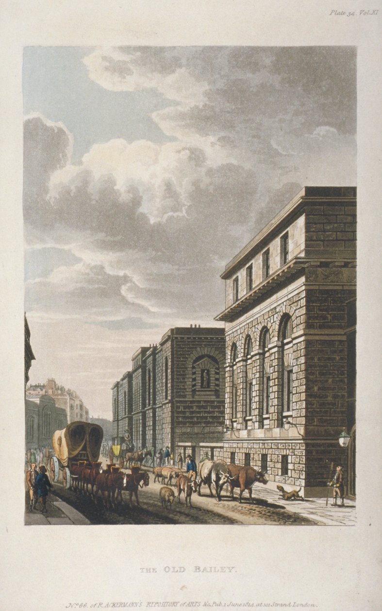 Blick auf Old Bailey, Blick nach Norden, City of London