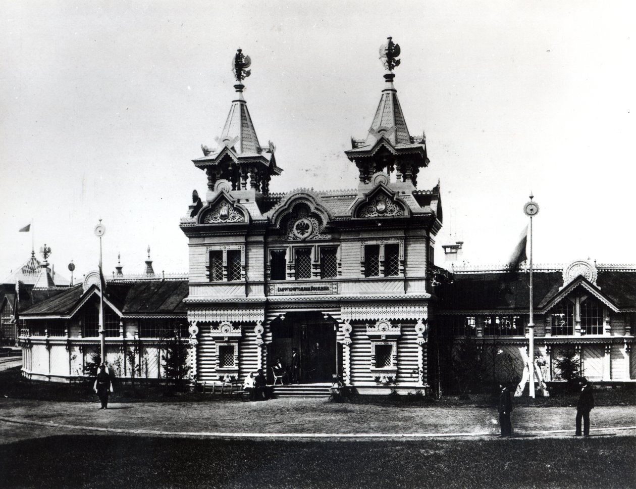 Pavillon der Wohltätigkeitsinstitutionen, Allrussische Ausstellung für Industrie und Kunst, Nischni Nowgorod, 1896 von Russian Photographer