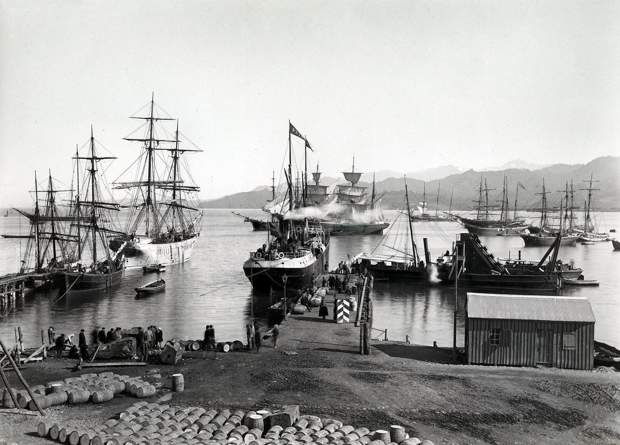Schiffe auf der Newa, St. Petersburg, ca. 1880 von Russian Photographer