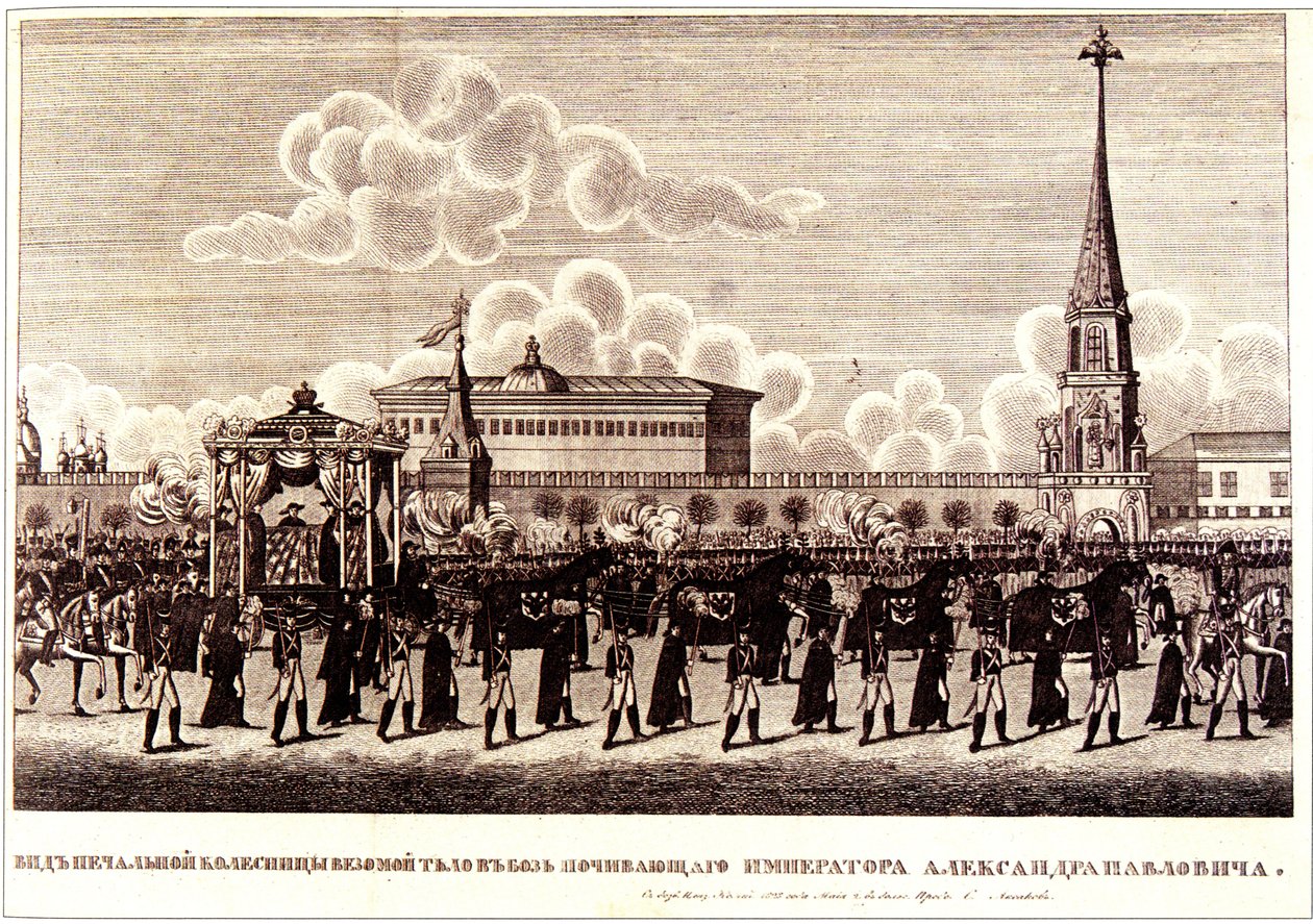 Beerdigungszeremonie von Kaiser Alexander I. im Moskauer Kreml, 1828 von Russian Master