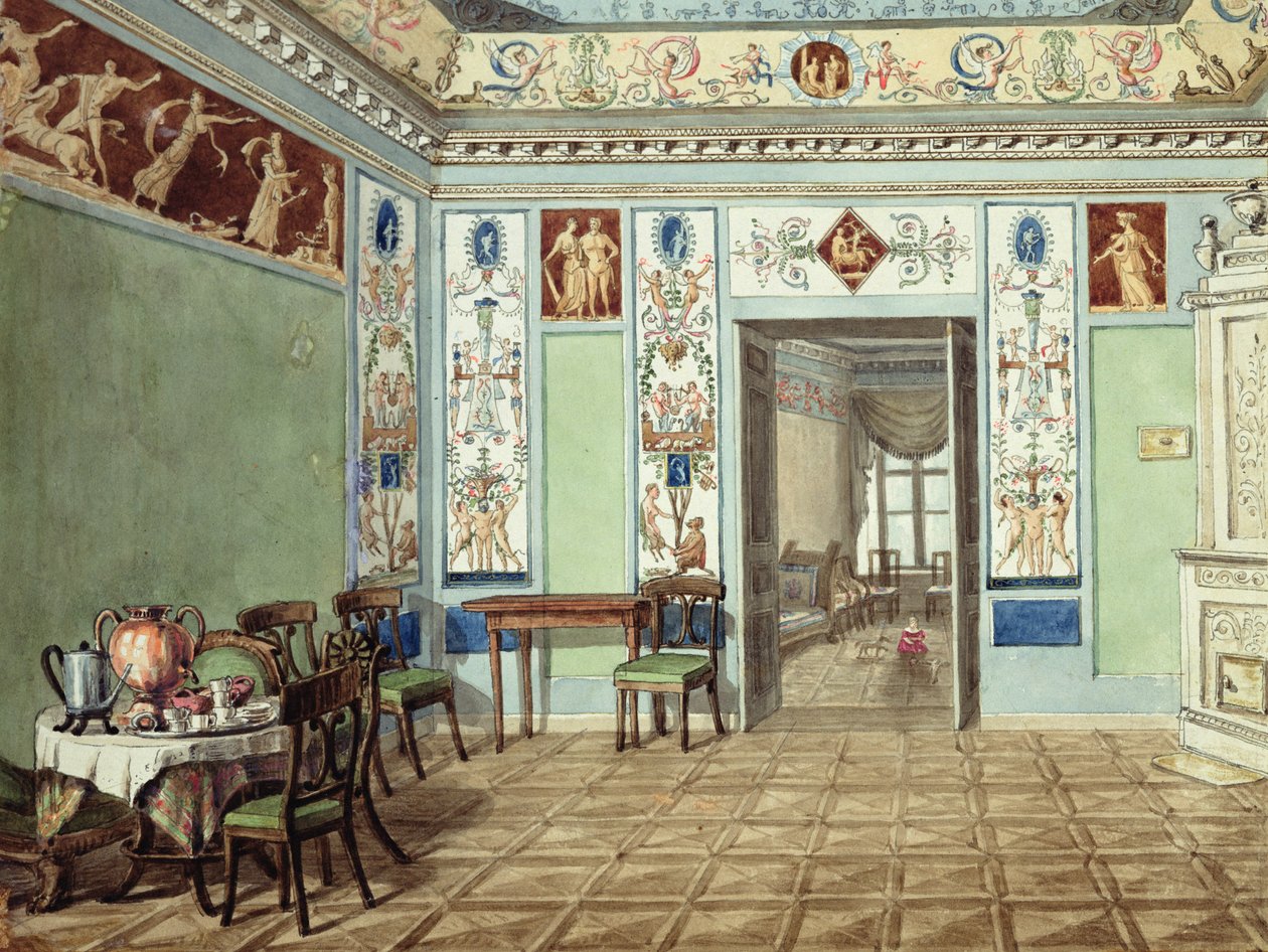 Neoklassisches etruskisches Frühstückszimmer, 1820 von Russian School