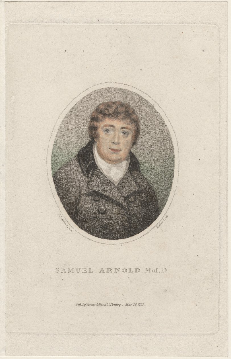 Samuel Arnold, graviert von William Ridley, 1803 von S. J. Arnold