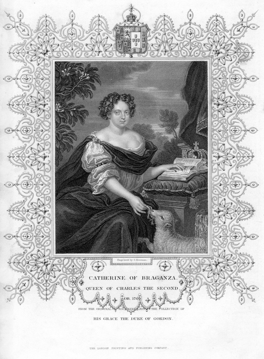 Katharina von Braganza, Königin von König Karl II. von England, 19. Jahrhundert von S. Freeman