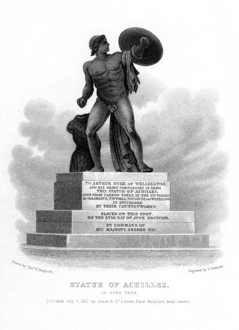 Statue von Achilles, Hyde Park, London, 1827 von S. Freeman