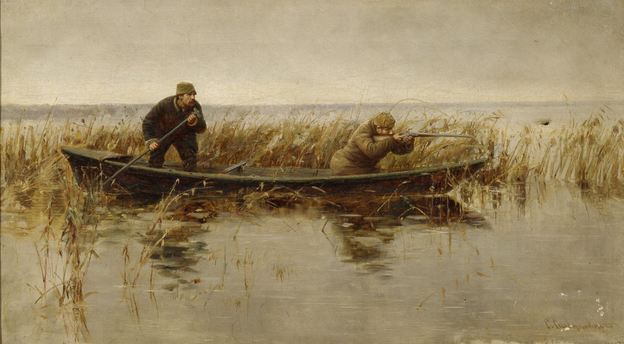 Entenjagd, zweite Hälfte des 19. Jahrhunderts von S. Silvanovich