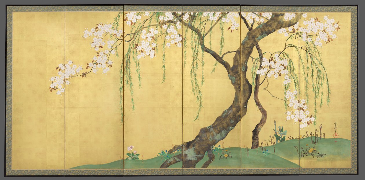 Kirsch- und Ahornbäume von Sakai Hoitsu