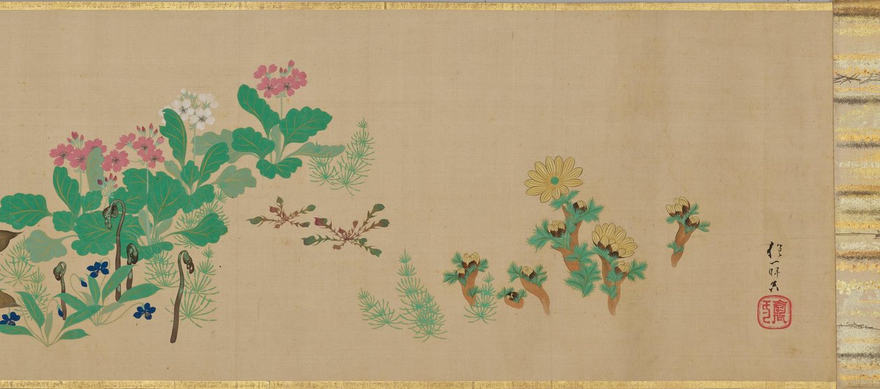 Blumen und Vögel der vier Jahreszeiten von Sakai Hoitsu