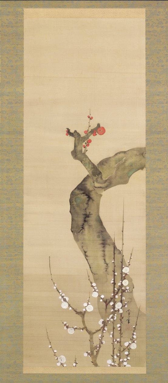 Rote und weiße Pflaumenblüten von Sakai Oho