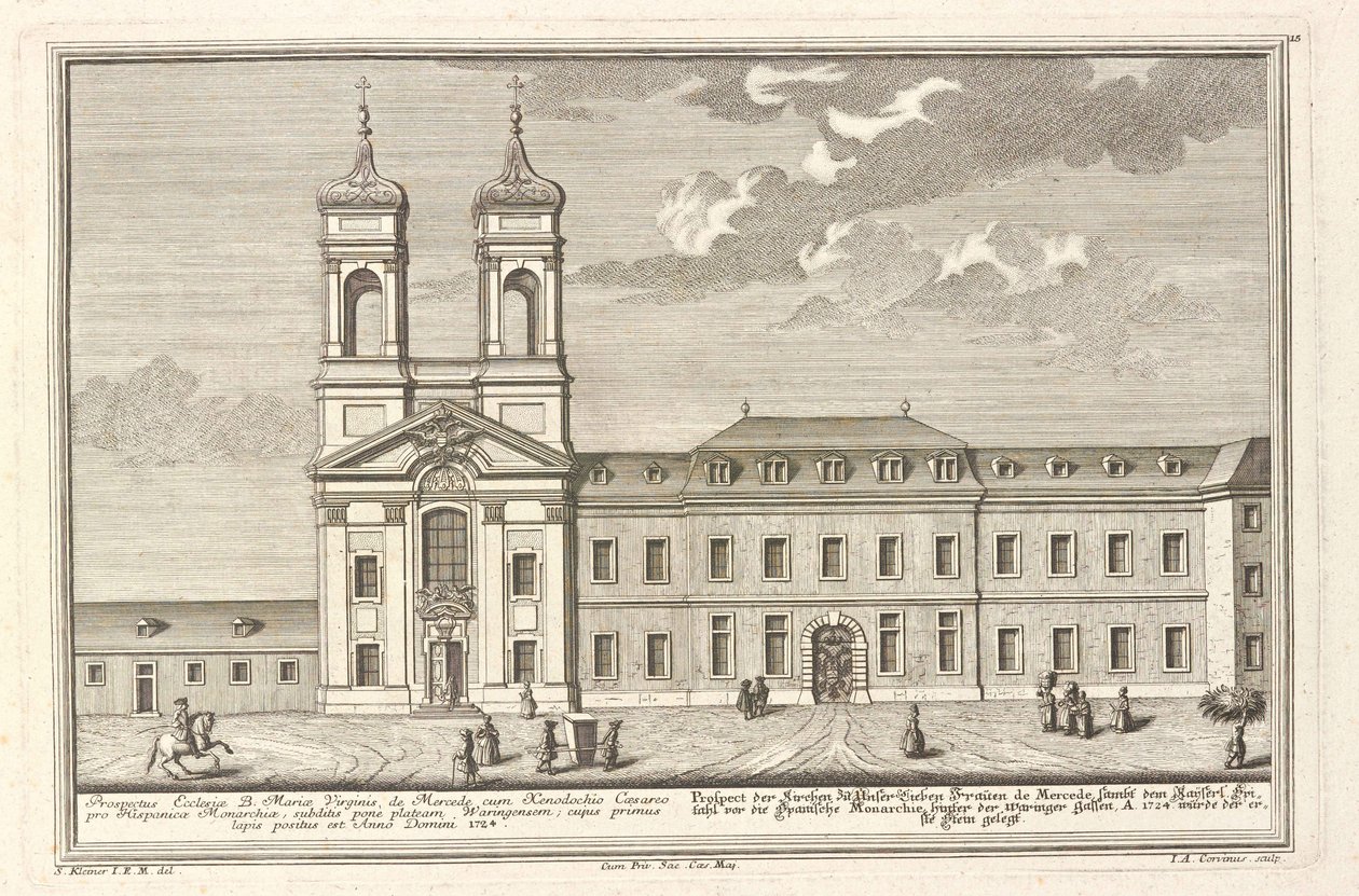 Das spanische Spital und die Kirche Santa Maria de Mercede von Salomon Kleiner