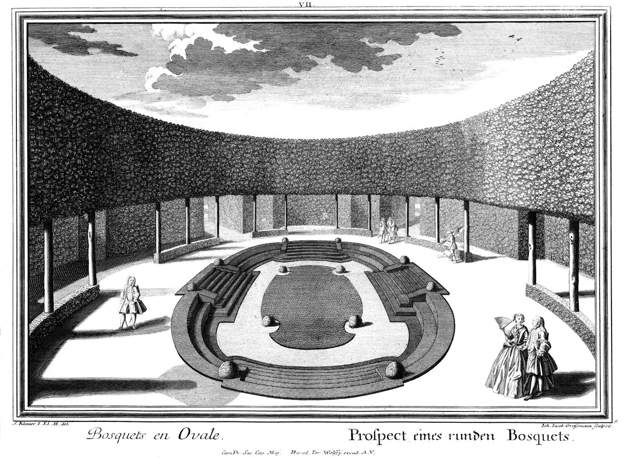 Prospekt eines runden Bosketts von Salomon Kleiner