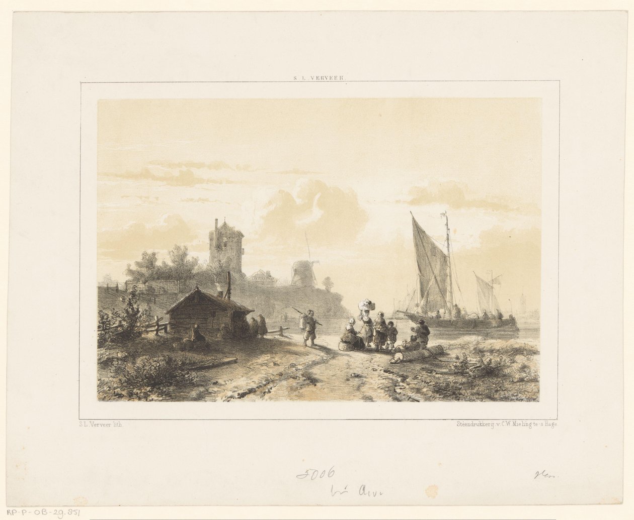 Geschäftigkeit rund um den Hafen von Salomon Leonardus Verveer