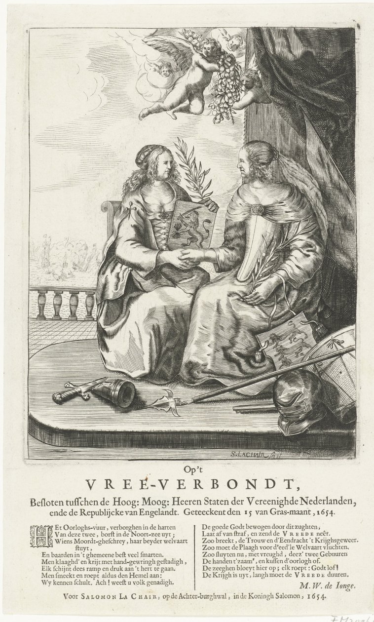 Allegorie auf den Frieden von Westminster, 1654 von Salomon Pietersz. Lachair