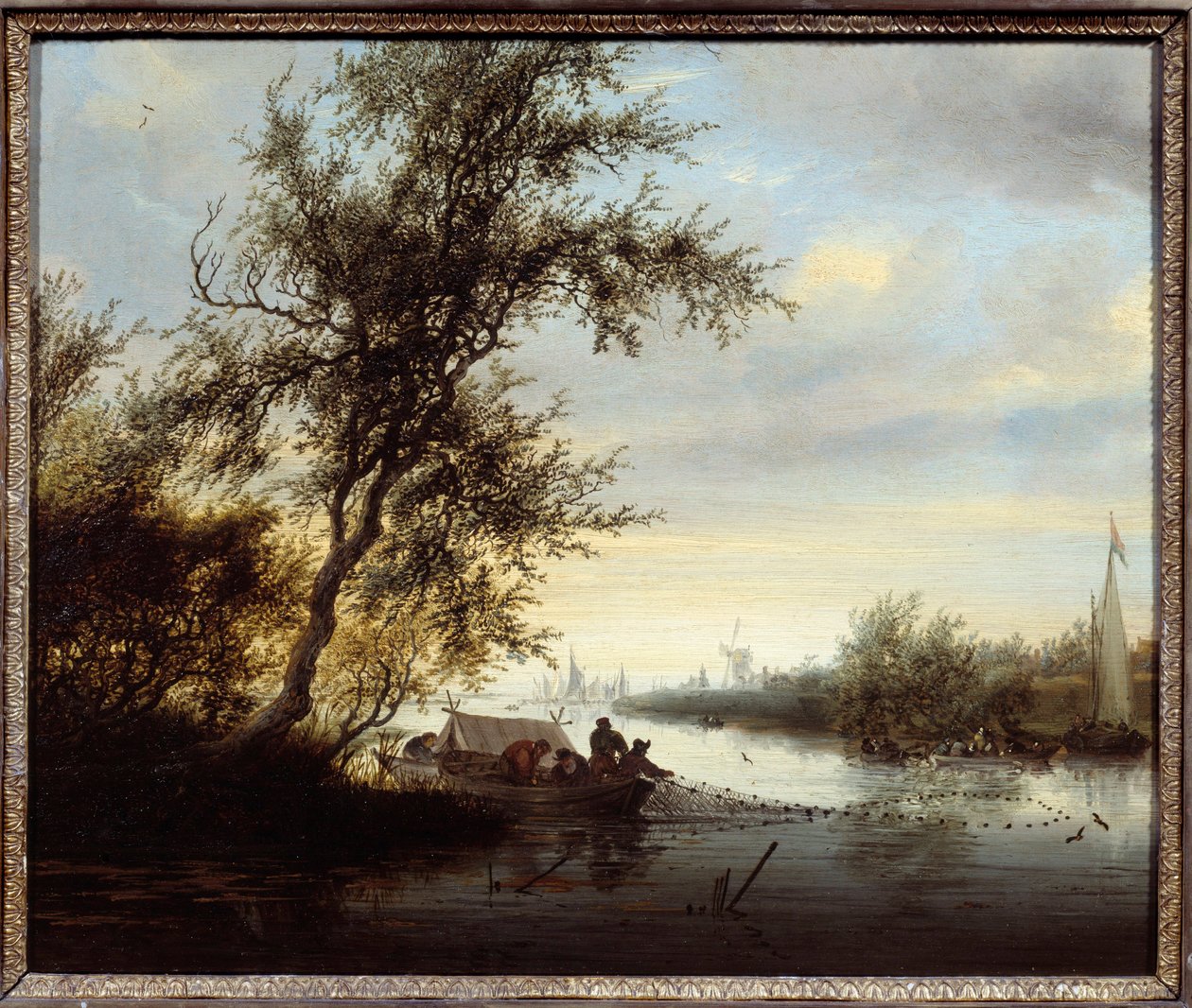 Schwestern in einem Boot. Gemälde von Solomon Van Ruisdael. Compiègne, Schlossmuseum von Salomon van Ruisdael or Ruysdael