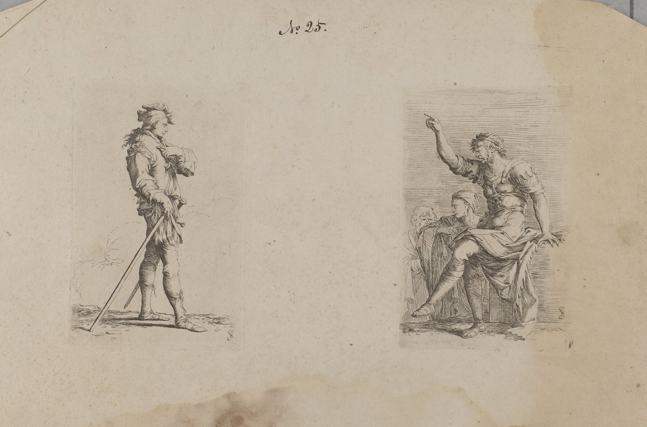 (Figurinenserie) Mann mit Arm auf Brusthöhe von Salvator Rosa