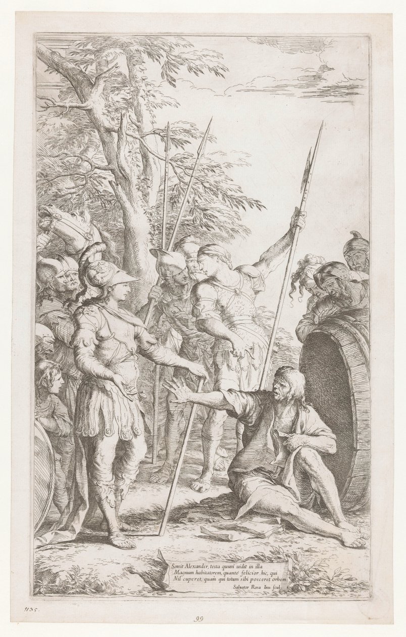 Diogenes bittet Alexander, nicht in seinem Licht zu stehen von Salvator Rosa