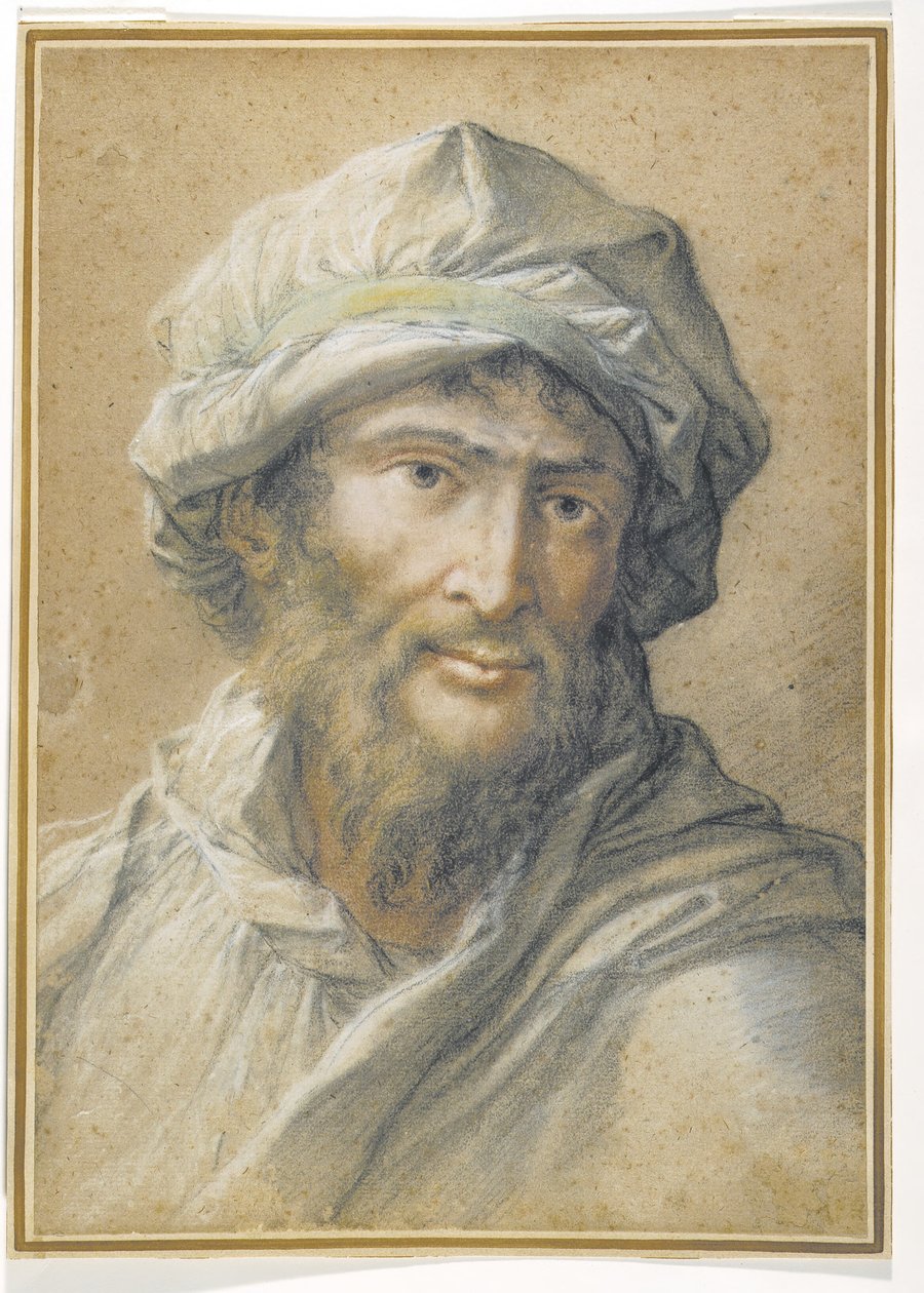 Kopf eines bärtigen Mannes mit Turban von Salvator Rosa