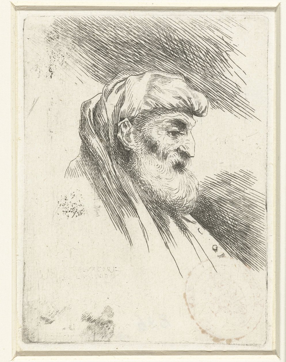 Kopf eines alten Mannes mit Bart von Salvatore Castiglione (signed by artist)
