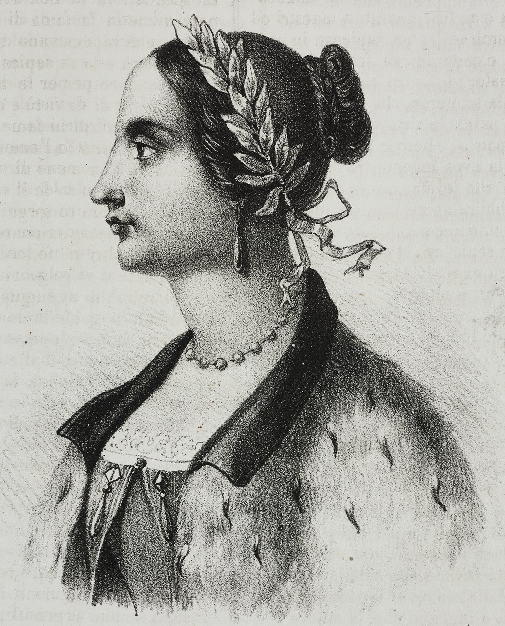 Porträt von Laura Bassi Veratti (1711-1778), italienische Physikerin und Akademikerin, Lithographie von Salvatore Puglia aus Poliorama Pittoresco, Nr. 4, 4. September von Salvatore Puglia
